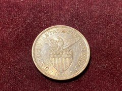 1921 (M) 50 Centavos Philippines US Manila Mint Silver Coin Fifty USA KM# 171