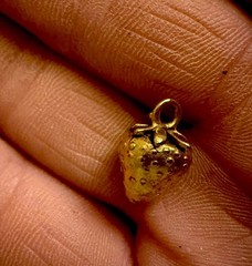 Gold Nugget Pendant Charm with Loop Bail Nugget Charm/Pendant