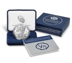 2020 W PROOF SILVER EAGLE WORLD WAR II V75 PRIVY IN OGP 75,000 MINTED