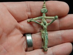 Early Excavated 16 – 18th Century Double Sided Corpus Christi Bronze Cross