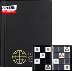Coin Flip Holder Albums – 120 Pockets 2X2 Inches Coin Storage Books for Coin Car