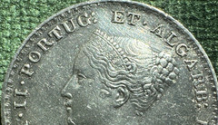 1843 Portugal 500 Reis 105,000 Mintage KM-471 Almost Unc+ .917 Ag Free Shipping