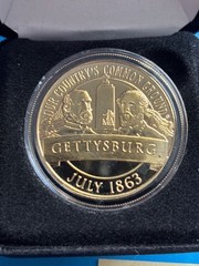 Gettysburg Commemorative 24kt Gold Overlay Medallion (COA)