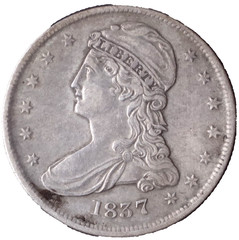 1837 Reeded Edge 50₵ Ext. Fine / Original, 189-Year-Old U.S. Half Dollar