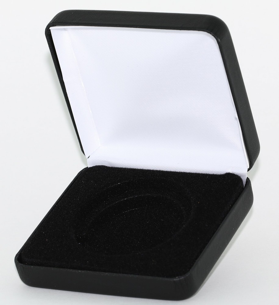 (1) Black Leatherette Model “I” Air-Tite Single Coin Holder Display Box Case