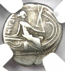 Greek Euboea Histiaea AR Tetrobol Silver Coin 200 BC. Certified NGC VF