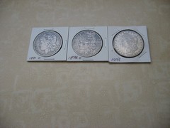 1891o, 1896o, 1897o Morgan Silver Dollars Circulated (lot of 3 coins)