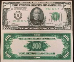 Reproduction 1928 Federal Reserve Note Set $5 -$10,000 Complete Set 9 Notes