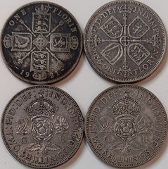 England Silver Coin Lot Of 17 Threepence Sixpence Shillings Florins Half Crowns