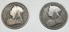 1896&1897 🇬🇧Great Britain One Pennies Queen Victoria Coin KM#790(GB301)