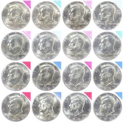 1980-1981 1984-1989 P D Kennedy Half Dollar BU Mint Cello Run Set 16 US Coins