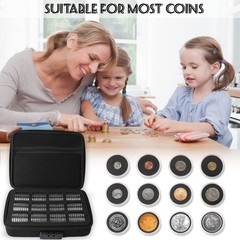46Mm Coin Capsules with 11 Sizes Foam Gasket and Plastic Storage Organizer Box,