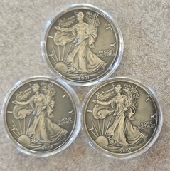 2001, 2002, 2003 American Silver Eagle BU 1 Oz Set 3 Coins $1 Uncirculated