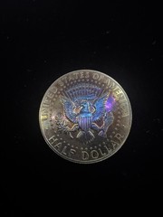 1969-S Kennedy Half Dollar – 40% Silver Beautiful Rainbow Toning On Both Sides