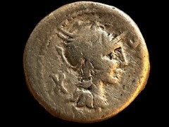 Roman Republic AR Denarius Roma Dioscuri Silver Coin c.211-200 BC Crawford 53/2
