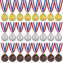 24 PCS Gold Silver Bronze Zinc Alloy Award Medals Winner Prizes 2 Inch New