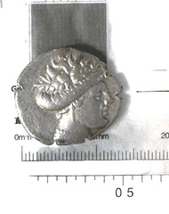 ANCIENT GREECE, silver “triobal” Obv. Histiaea, Rev. Stern of Galley, 300-200BC