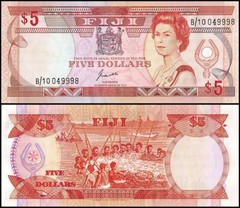 Fiji 5 Dollars, 1991 ND, P-91a, UNC