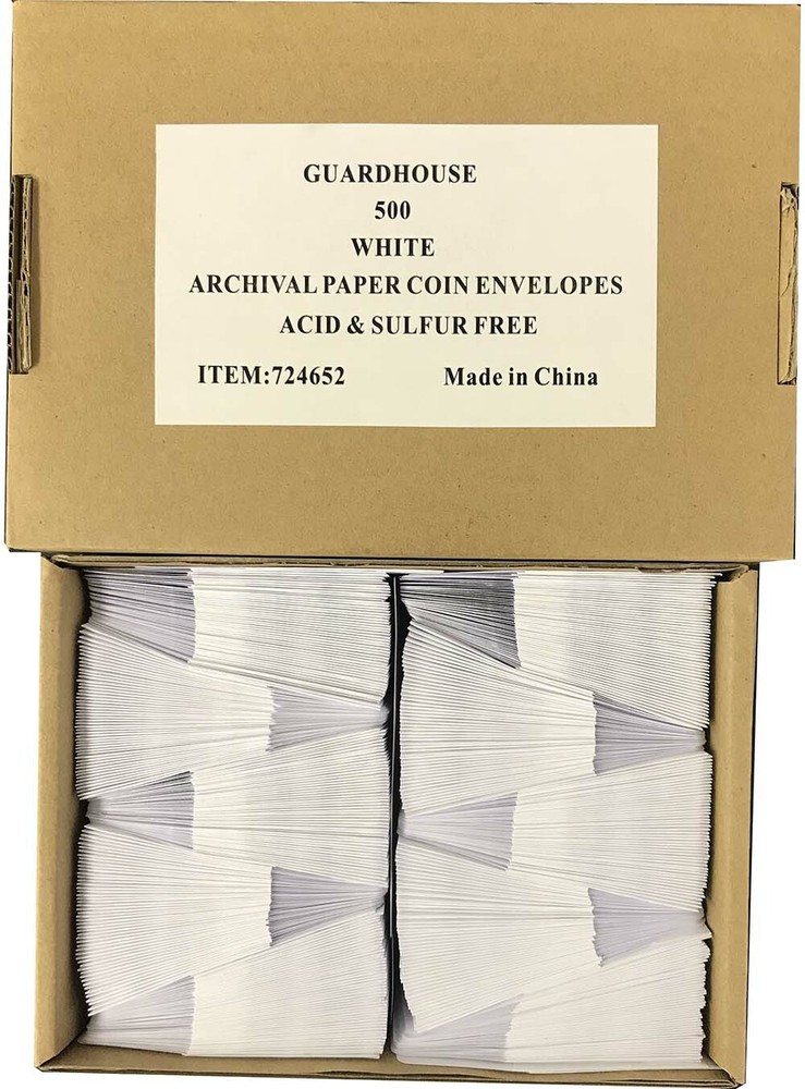 500 Guardhouse Small 2×2 White Paper Envelopes w/ Flap Safe Storage Acid Free