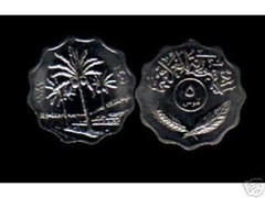 Iraq 5 IRAQI FILS KM-125 A 1967-1981 Pre Saddam UNC World Currency Iraqi COIN