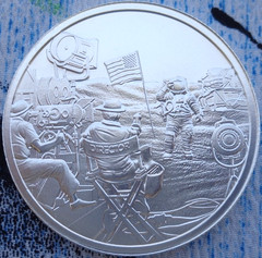 1 oz. MOON LANDING Conspiracy Theories Series #3 rounds .999 fine silver