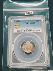1929 P Mercury Silver Dime! PCGS MS65 Nice Toned Coin!!! N192