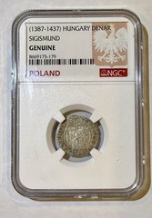 1387-1437 Hungary Denar Sigismund Silver Coin NGC Cert GENUINE