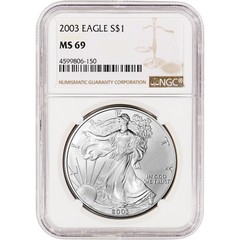 2003 American Silver Eagle Coin – NGC MS69