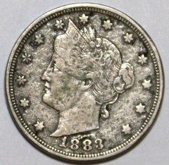 1883 With Cents Liberty Nickel – Extra Fine – #0020E DETAILS