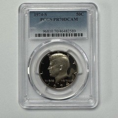 1974-S 50C Kennedy Half Dollar PCGS PR70DCAM Deep Cameo Coin