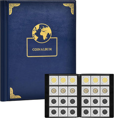 120 Pockets Coin Flip Holder Albums, 2X2 Inches Coin Storage Books for Coin Card
