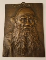 1907 John Flanagan Plaque Medal Leo Tolstoy Medallic Art Co Casting 121 x 165mm