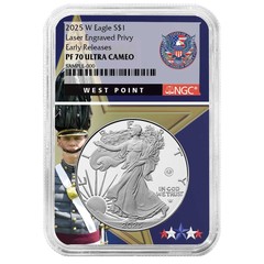 Presale – 2025-W Proof $1 American Silver Eagle Laser Beam Privy NGC PF70UC E…