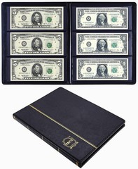 Leather 60-Pocket Dollar Bill Holders for Collectors Paper Money Album Currency