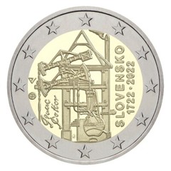 Slovakia 2022 Atmospheric Steam Engine 2 Euro Coin. UNC From Bank Roll.