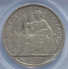 1921 French Indochina Piastre Minted at the US Mint San Francisco