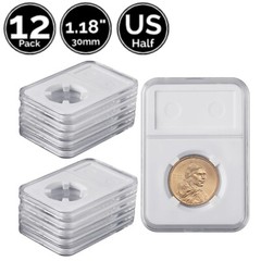 12 Pack 26mm Slab Coin Holder For US Small Dollar w/ Flexible Variation Options