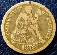 1878-CC Seated Liberty Dime, Rare Key Date, Hard to Find in any Condition