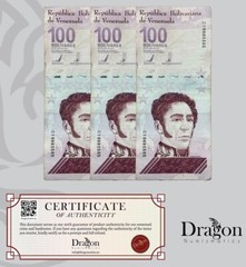 VENEZUELA 100 DIGITALES QTY 3 PCS 2021 CIR 100 million bolivar USED USA SELLER🐉
