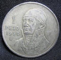 1950 30% Silver Mexican 1 Peso – JOSE MARIA MORELOS ROUND MEXICO BULLION COIN
