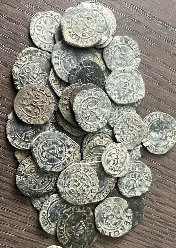 1400s Cuartillo Silver Cob Colonial Spanish Silver Pirate Gold Era Old Spain 1c.