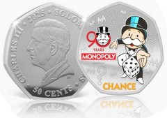 2025 50c Solomon Islands Monopoly Chance Silvered (Silver Plated) NGC PF70 UC