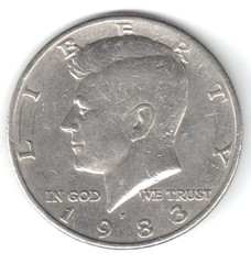 1983 P KENNEDY JFK HALF DOLLAR AVERAGE CIRCULATED – FREE SHIPPING!
