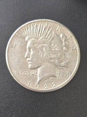1922-S Peace Silver Dollar $1 US Mint San Francisco Circulated 0.7734oz Silver