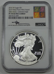 2016 W Eagle S$1 2019 West Point Mint Hoard 30th Anniv. Lettered Edge NGC PF70UC