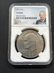 1971-D Eisenhower Dollar NGC Genuine Certified Ike Dollar Denver Mint Slabbed