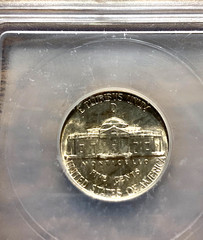 ICG MS-67, 1944-D SILVER WAR NICKLE OLD HOLDER WITH A FEW SCRATHES, SHARP COIN!!