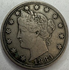 1883 No Cents Liberty V Nickel Exact Coin Imaged #VN774