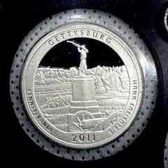 2011-S Silver Proof Gettysburg Military Park ~ ATB Quarter ~ 90% Silver ~ 25c