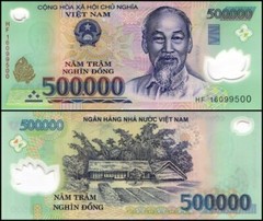 1 X 500,000 Vietnamese Dong Polymer Note + 1 Mill Venezuelan Bolivar FREE !!